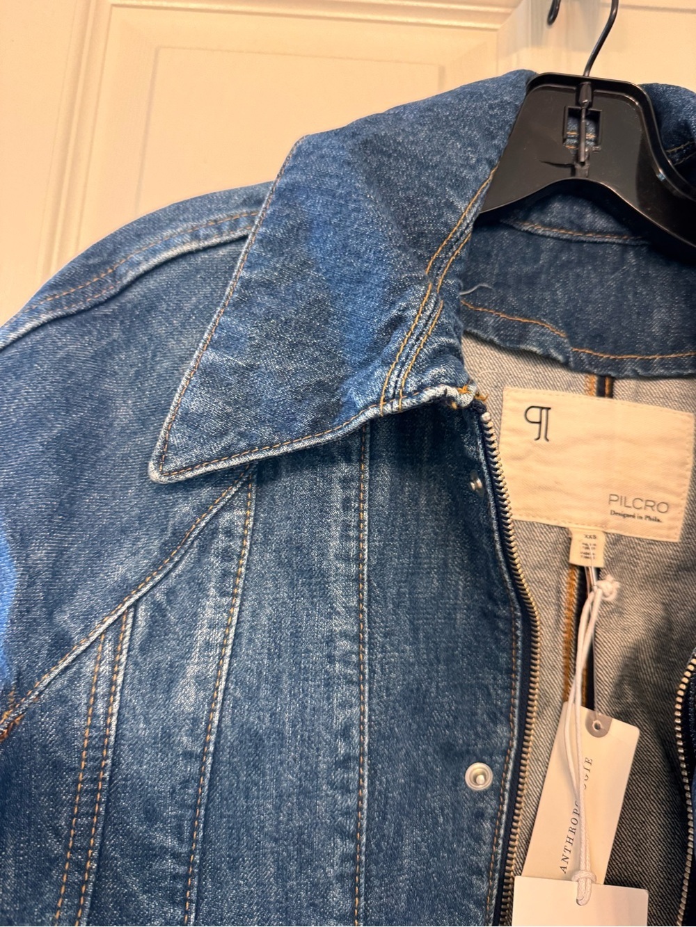 Pilcro Blue Denim Button-Front Jacket - Picture 3 of 5